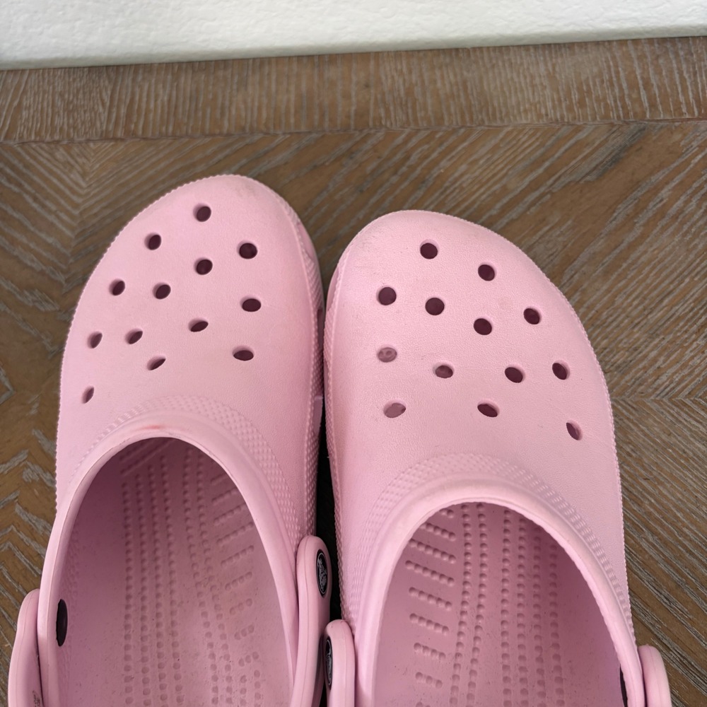 Crocs Classic Clog Pink Slip On Womens 9 Mens 7 Comfort Shoes Summer Casual - Picture 5 of 10